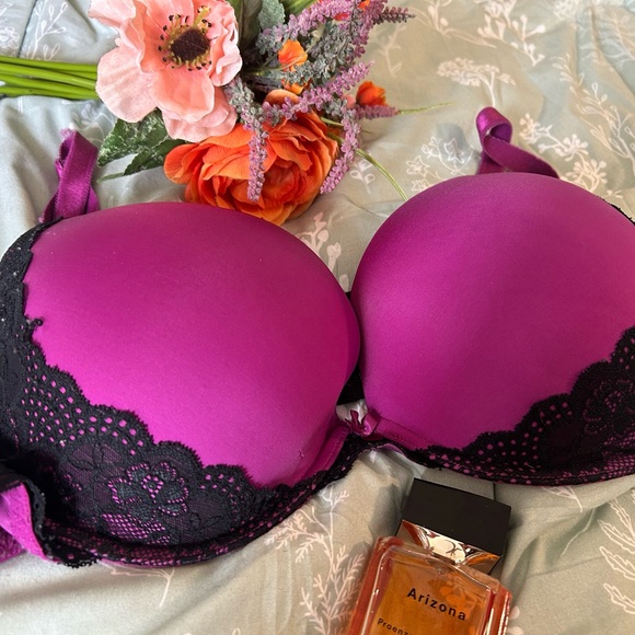 Elegant Purple Lace Trim Bra - Picture 8 of 10